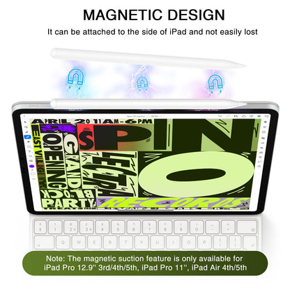 Stylus Pen for iPad 2018-2025, Fast Charging Magnetic Pencil (1st Generation) with Tilt Sensitivity & Palm Rejection for iPad Air 3/4/5/M2/M3, iPad Mini 5/6/7, iPad 6/7/8/9/10/11, iPad Pro 11/12.9"/M4