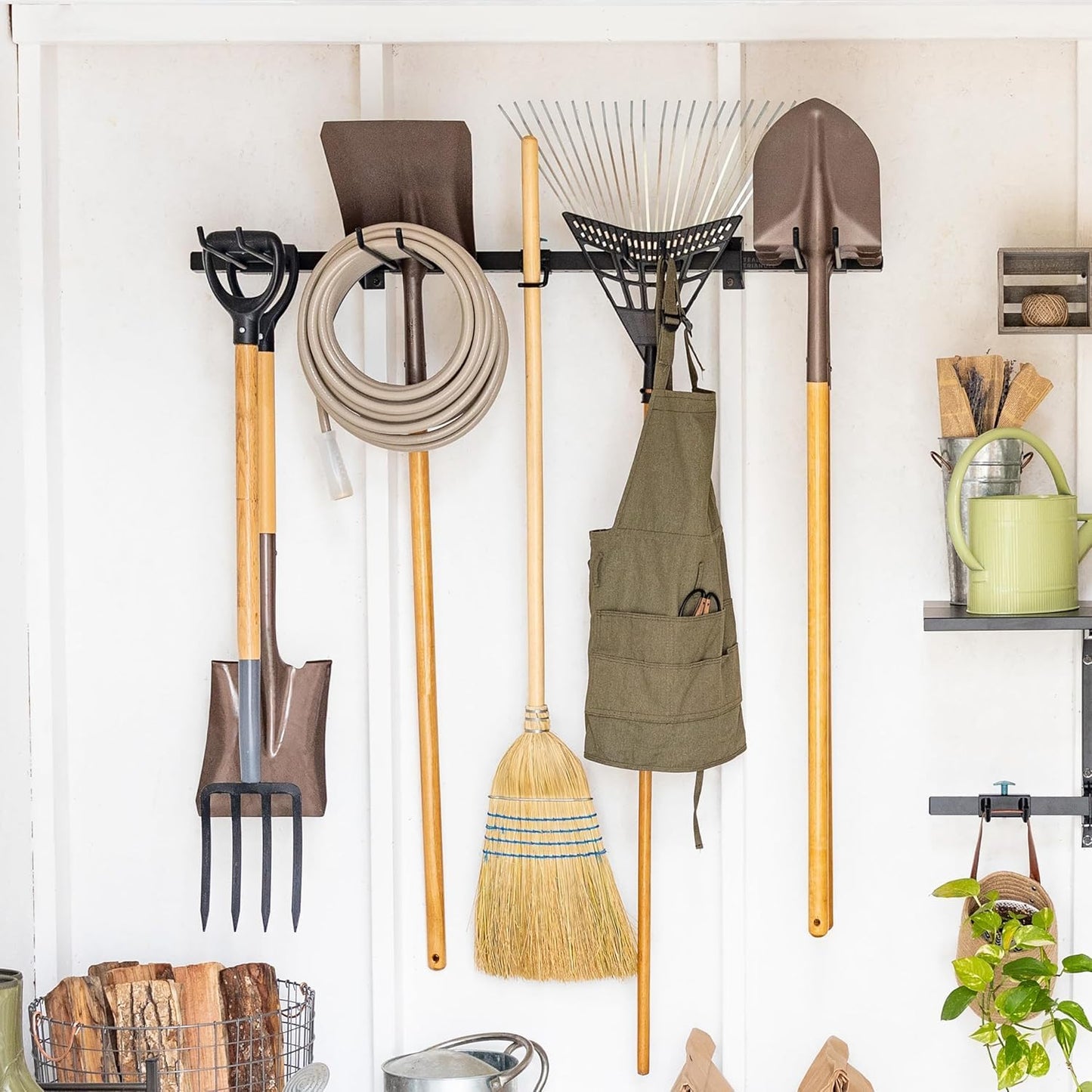 StoreYourBoard Tool Storage Rack – Heavy Duty Garage Tool Organizer Wall Mount for Garden Tools, Rakes, Shovels, Garage Hooks, Steel Gear Hanger Holds 300 lbs