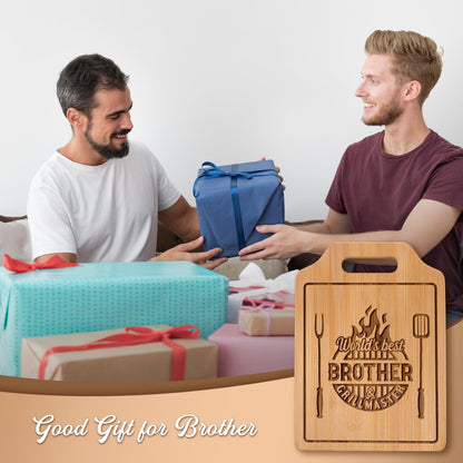 AceThrills Gifts for Brother Birthday Gifts Adult, Brother Gift from Sister for Fathers Day Gift - Engraved Cutting Board 12.3"L × 8.7"W × 0.4"Th