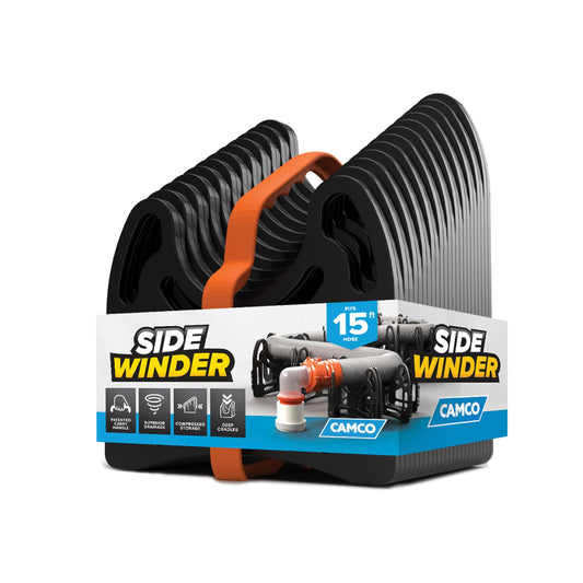 Camco Sidewinder 15-Ft RV Sewer Hose Support - Flexible Telescoping Design for Avoiding Obstacles & Deep Cradles Secure RV Sewer Hose - Out-of-The-Box Ready & Folds for RV Storage (43043)