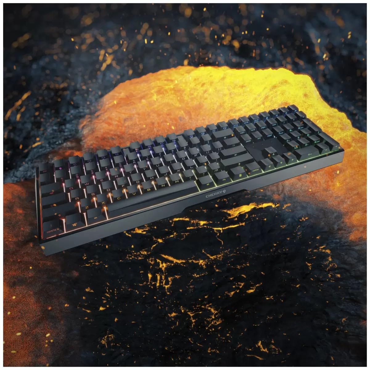 Cherry MX Board 3.0 S Wired Mechanical Keyboard | Front Face Lettering | RGB Lighting | Aluminum Housing MX Red Silent Switches for Gaming and Office