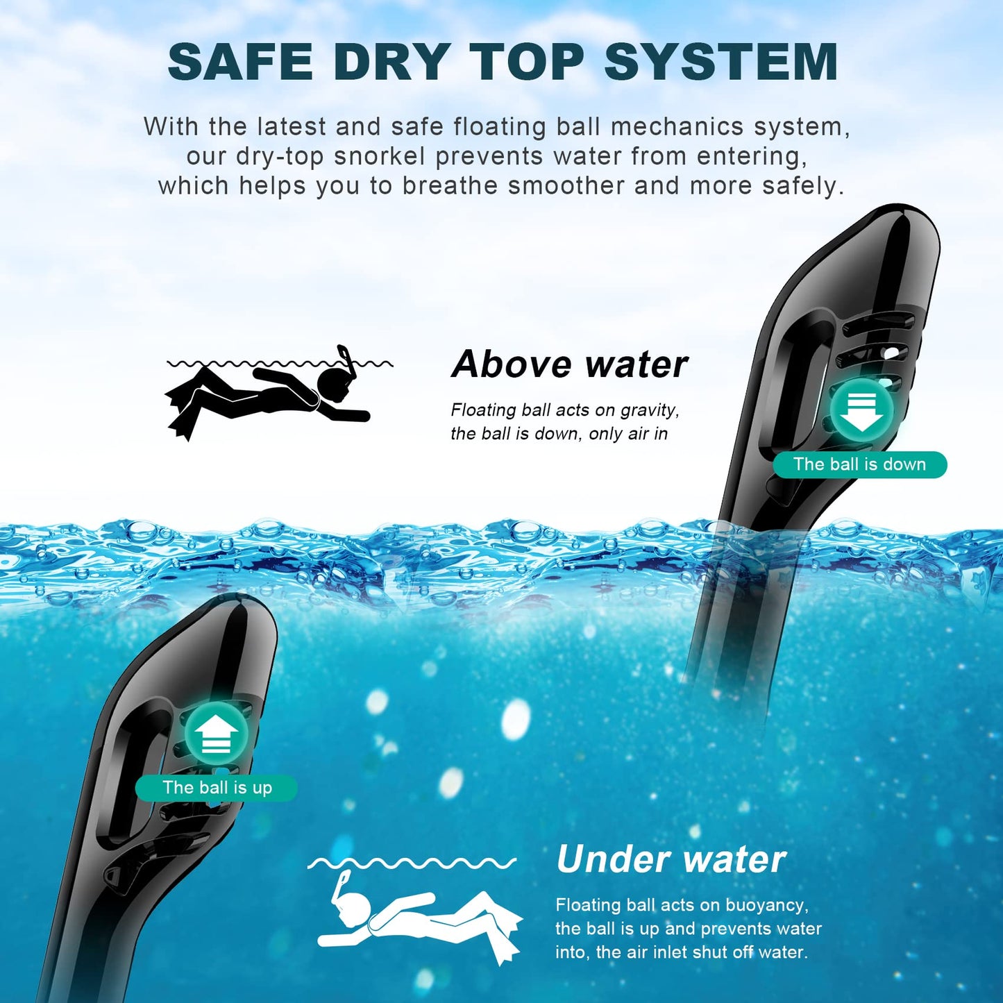 Zeeporte Dive Full Face Snorkel Mask, Snorkeling Gear for Adults Kids with Latest Dry Top Breathing System and Detachable Camera Mount, Foldable Mask with 180 Degree Panoramic View, Anti Leak&Fog