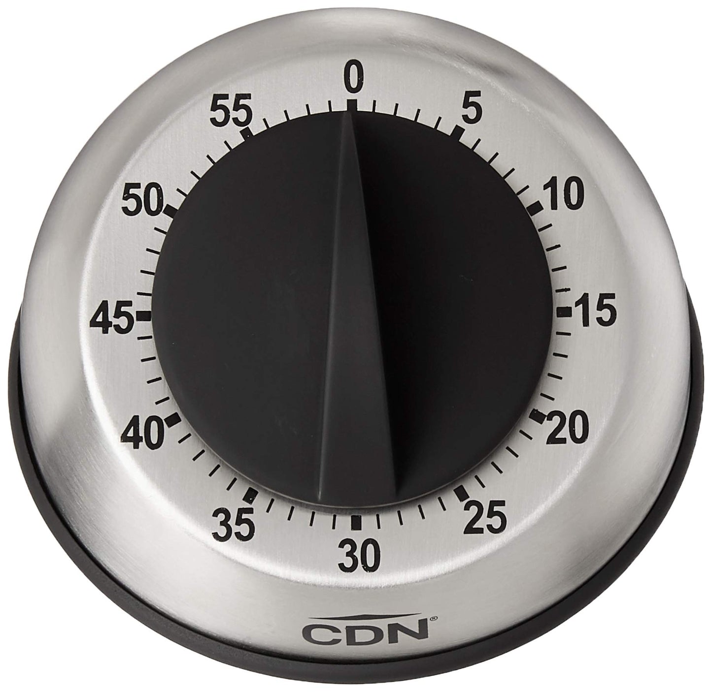 CDN Compact 60-Minute Mechanical Timer | Easy-to-Read 2.5” Dial | Loud 3-Second Alarm | Ideal for Cooking or Baking | Countertop or Wall Mountable | Silver Finish | MT1