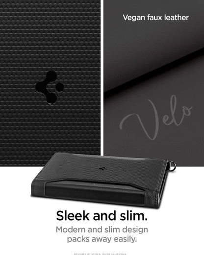 Spigen Life Passport Card Cover Holder Wallet Travel Documents Organizer Protector Accessories with RFID Blocking Technology SIM Card Pin Included - Black