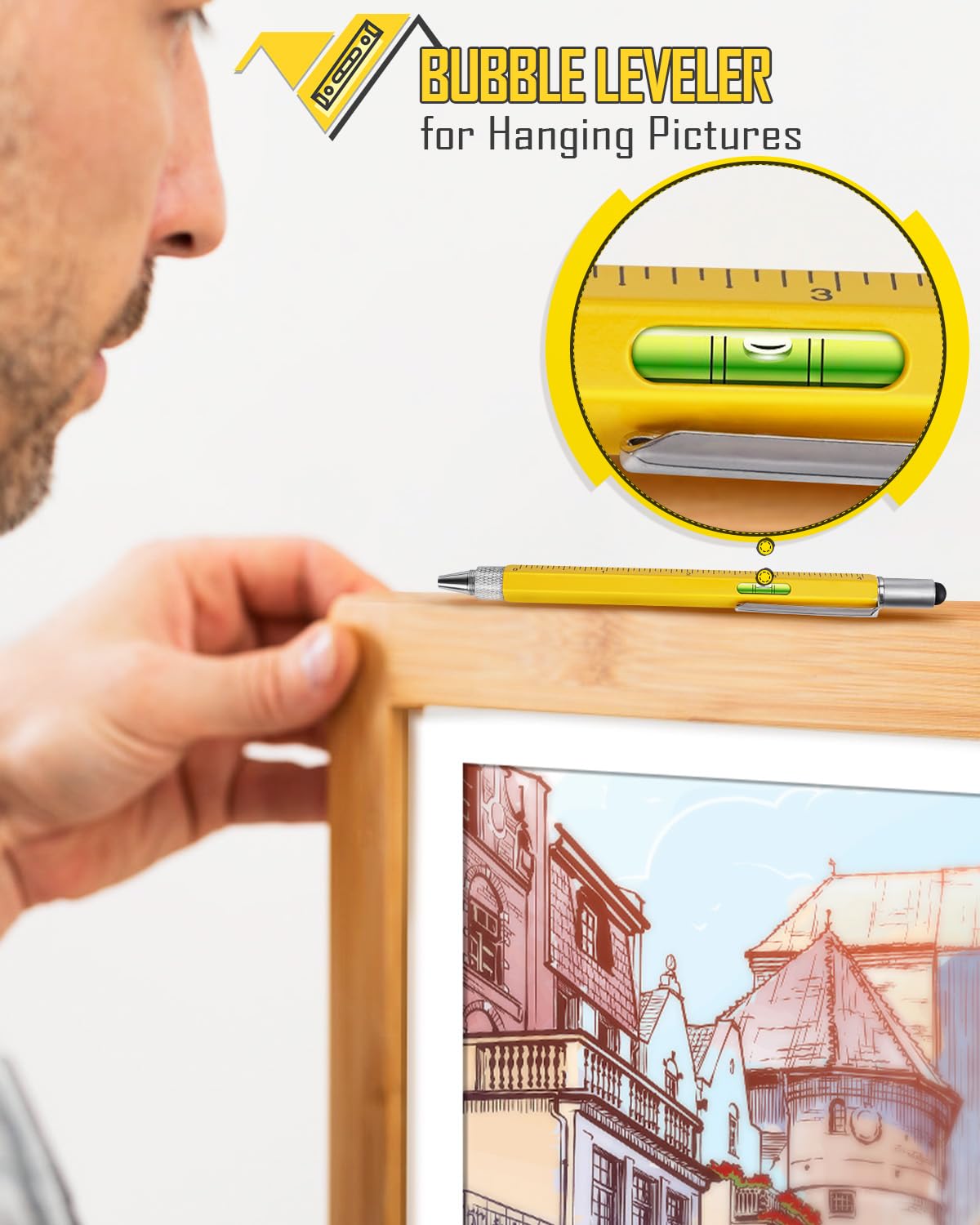 Stocking Stuffers for Men Multitool Pen, Birthday Gifts for Dad Husband Him, Father's Day Gifts from Daughter and Son, Cool Gadgets and Gift Ideas for Construction Engineers, Woodworkers, Carpenters