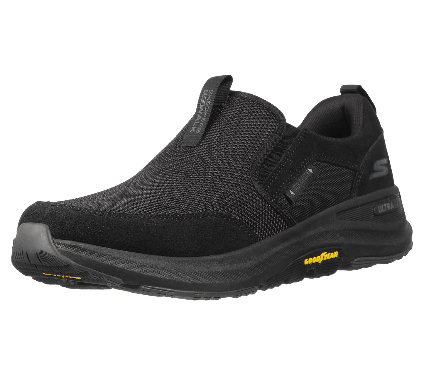Skechers Men's Go Walk Outdoor-Athletic Slip-On Trail Hiking Shoes with Air Cooled Memory Foam, Black, 10
