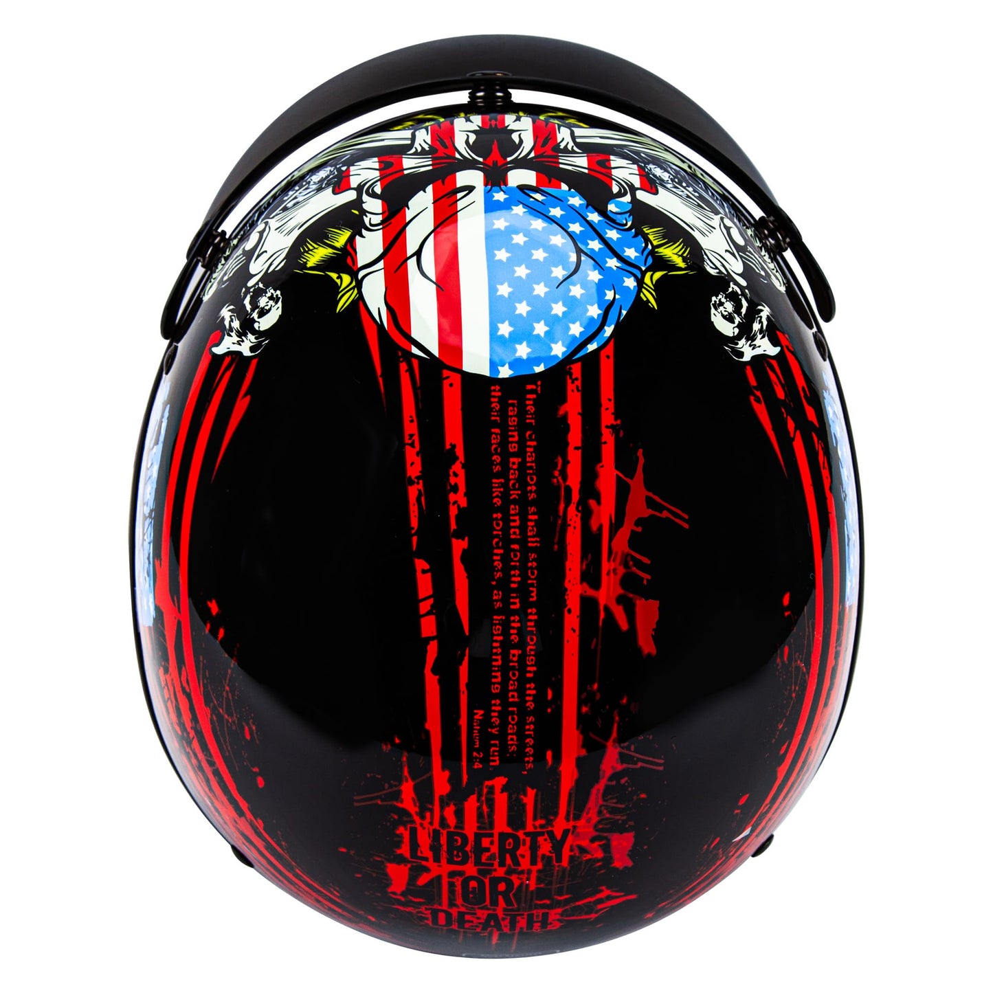Cartman Cruiser Scooter Motorcycle Half Face Helmet, American Flag Skull USA Graphics, DOT Approved for Bike Scooter ATV UTV Chopper Large