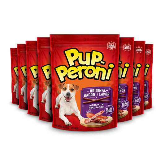 Pup-Peroni Dog Treats, Original Bacon Flavor, 5.6 Ounce (Pack of 8), Made with Real Bacon