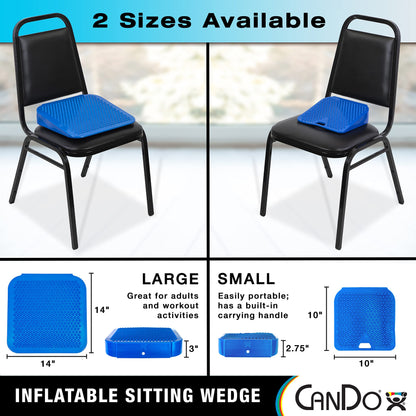 CanDo Sitting Wedge Active Seat Wobble Cushion for Posture, Back Pain, Stress Relief, Restlessness, and Anxiety - Adult Size, 14" x 14"