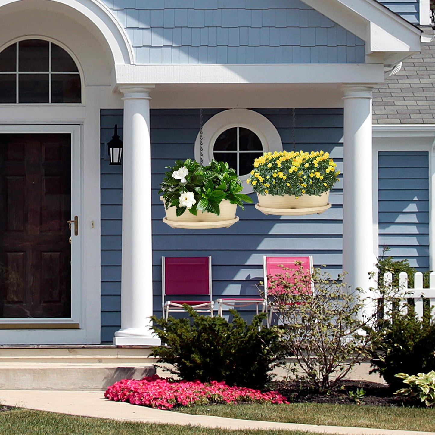 RooTrimmer 5 Tier Vertical Planters Stackable Gardening Planter for Strawberries, Flowers, Herb and Vegetables, White