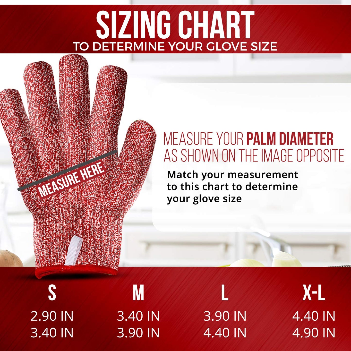 TruChef Premium Cut Resistant Adult Gloves Food Grade - Level 5 Anti-Cut Protection for Meat, Veggies & Wood Carving - Durable, Breathable, Machine Washable - Kitchen Knife Proof Safety Gloves