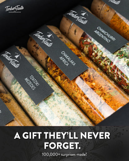 TIMBER TASTE® World Spice Gift Set - Collection of Gourmet International Spice Blends - World Seasonings Set for Men & Women - Birthday Gifting Ideas for Men - Dad Birthday Gifting Ideas