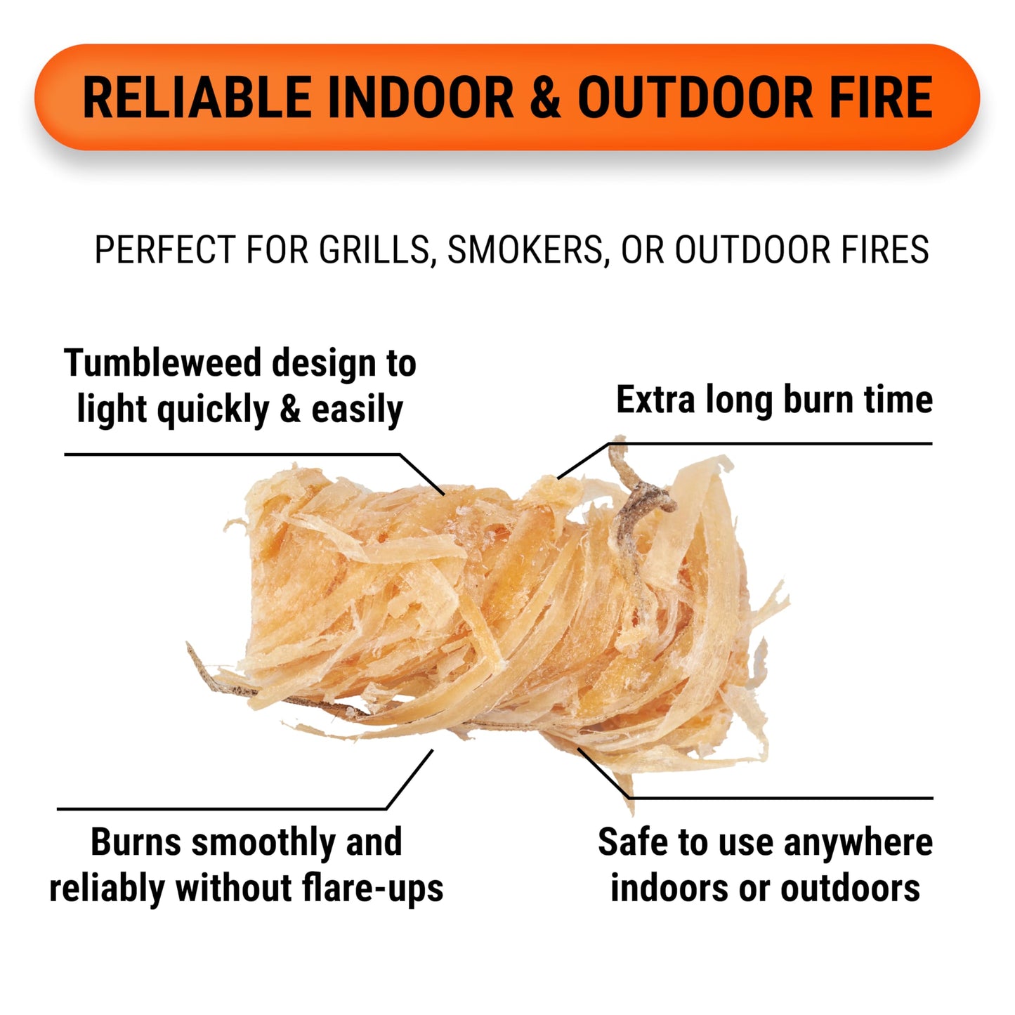 Zorestar Fire Starters for Woodstoves - XXL Pack of 100 Charcoal and Wood Fire Starters for Quick Ignition - Ideal for Campfires, Fireplaces, Grills, Fire Pits - Reliable Outdoor Fire Starter Kit