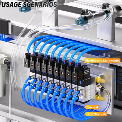 TAILONZ PNEUMATIC Blue 6mm OD 4mm ID Polyurethane PU Air Hose Pipe Tube Kit 10 Meter 32.8ft