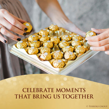 Ferrero Rocher, 24 Count, Premium Milk Chocolate Hazelnut, Chocolates for Gifting, 10.6 oz