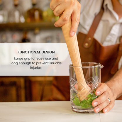 A Bar Above Black Muddler for Cocktails, 12-Inch Long Cocktail Muddler, Perfect to Crush Fruit, Pressing Mint and Sugar Cubes, Mint Muddler to Make Mojitos, Essential Bar Tools for Bartender Set