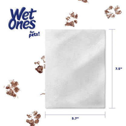 Wet Ones for Pets Freshening Multipurpose Wipes for Cats with Aloe Vera, Fresh Scent - Easy to Use Cat Cleaning Wipes for Pet Grooming in Canister, 50 Count