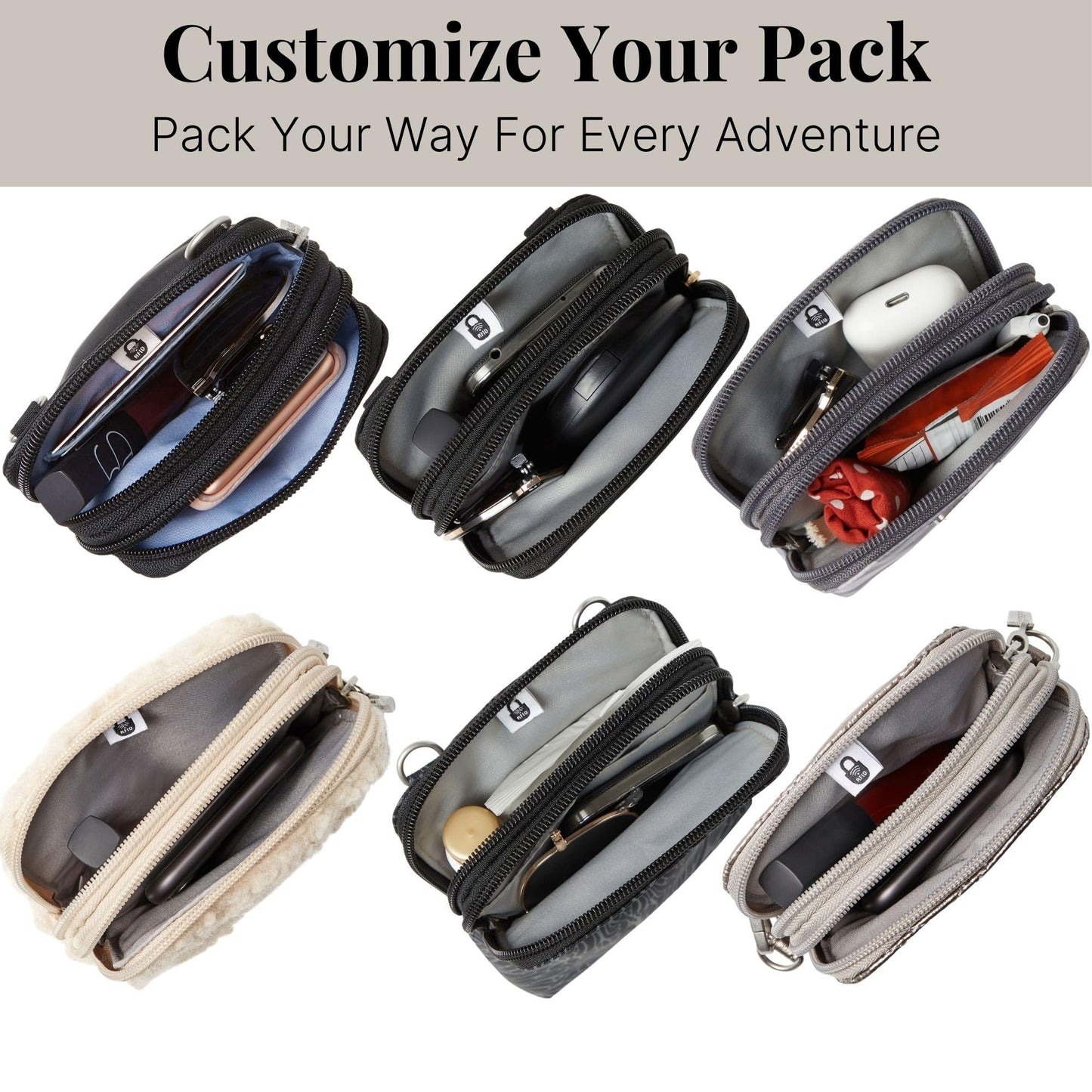 Take Two RFID Bryant Crossbody - 5x7.25" Lightweight Small Phone Wallet Crossbody Bag - Nylon Travel Purse