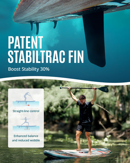 ZLX Inflatable Stand Up Paddle Board, 10'6" SUP Non-Slip Stable Deck Pad, Unique Center Fin, Premium Accessories, Portable Paddleboard for Adults, Beginners, All Skill Levels