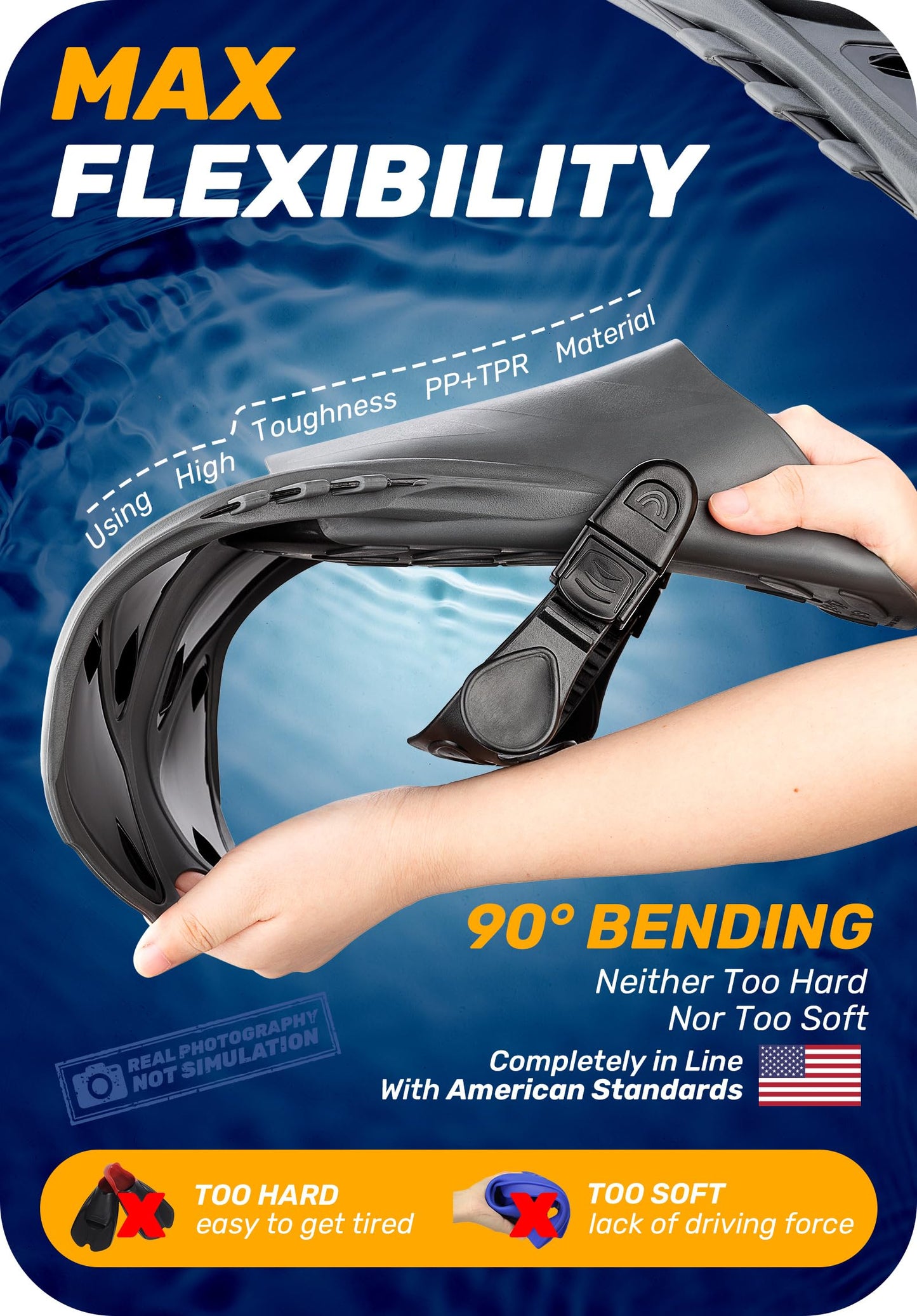 CAPAS Snorkel Fins, Swim Fins Travel Size Short Adjustable for Snorkeling Diving Adult Men Women Kids Open Heel Swimming Flippers