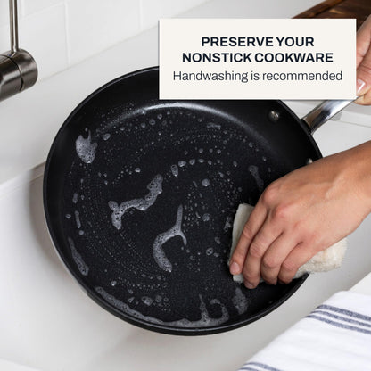 All-Clad HA1 Hard Anodized Non Stick Fry Pan Set 2 Piece, 8, 10 Inch, Induction, Oven Broiler Safe 500F, Pots and Pans Set, Kitchen Frying Pans, Skillets, Premium Cookware, Home, Dishwasher Safe Black