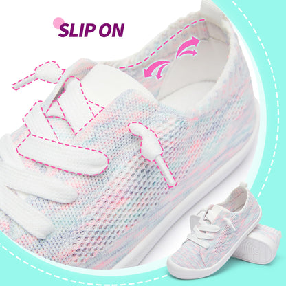 ALTOCIS Women's Knit Slip On Sneakers Ladies Elastic Low Top Flats Lightweight Breathe Mesh Fashion Sneakers Cute Flying Woven Loafers(Purple US5)