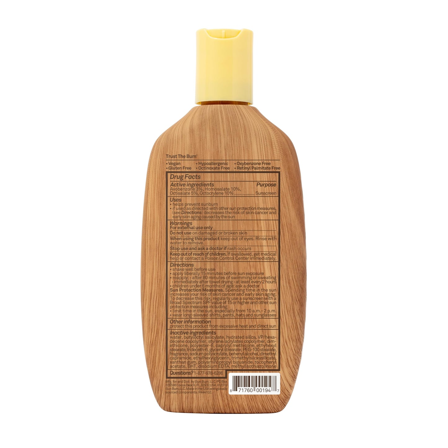 Sun Bum Original SPF 50 Sunscreen Body Lotion - Broad Spectrum Moisturizing Sunscreen with Vitamin E - Hawaii 104 Act Compliant (Made without Octinoxate & Oxybenzone) - 8 oz