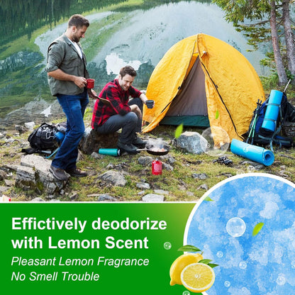 Siewl Portable Toilet Absorbent Gel Powder, Poo Gel for Camping Toilet Powder, Poo Urine Powder for Potty Bags, Poo Deodorizing Treatment for Outdoor Camping Hiking Emergency Toilet (100Pack)