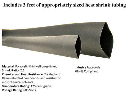 WindyNation 2 AWG 2 Gauge Single Black 18 inches w/3/8 Lugs Pure Copper PowerFlex Battery Inverter Cables for Solar, RV, Auto, Marine Car, Boat