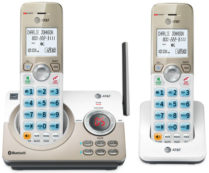AT&T DL72219 DECT 6.0 2-Handset Cordless Phone for Home with Connect to Cell, Call Blocking, 1.8" Backlit Screen, Big Buttons, intercom, and Unsurpassed Range