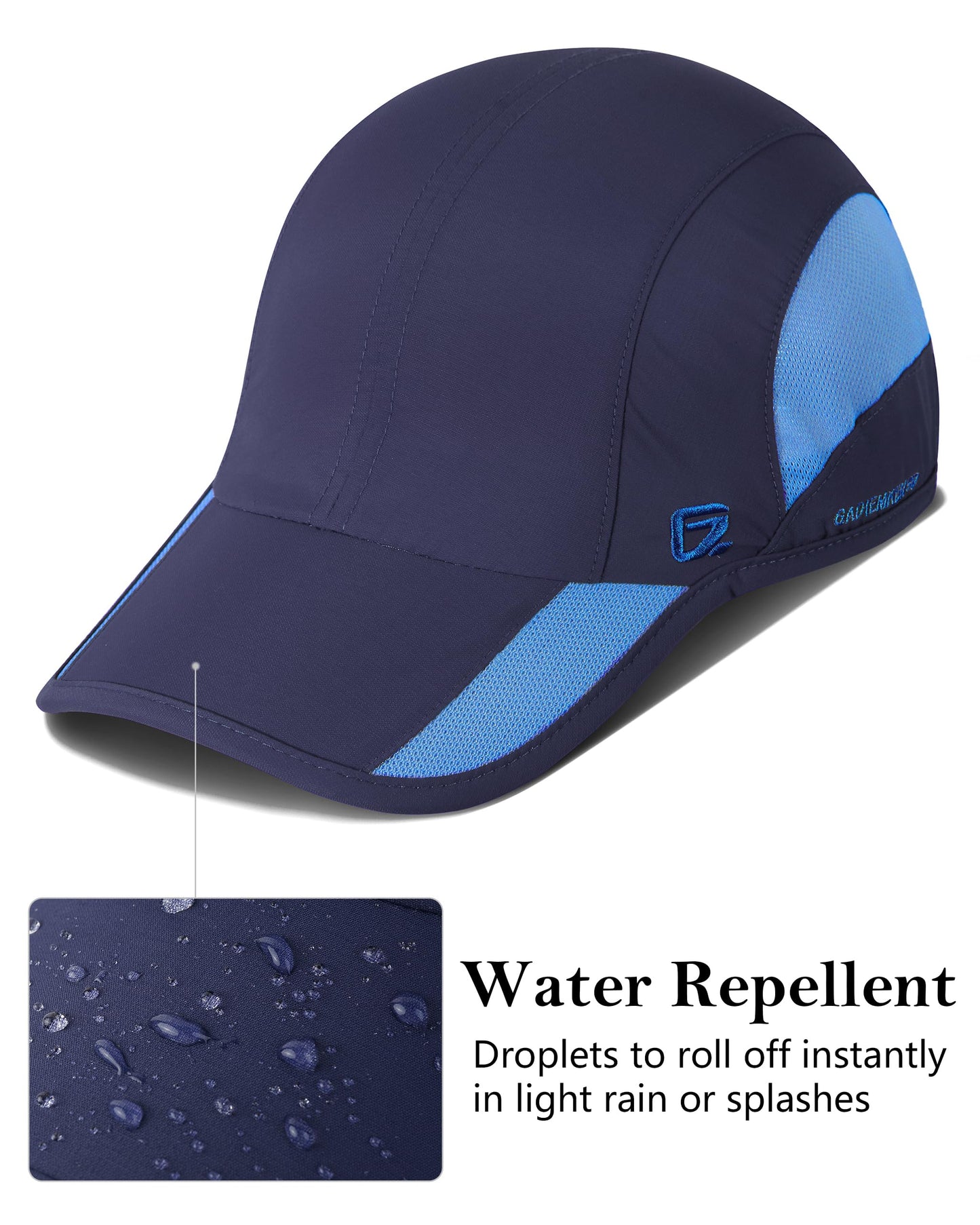 GADIEMKENSD Outdoor Running Hat Men's Cooling UPF50+ Womens Baseball Cap Sport Mesh Sun Hat Trucker Dad Hats Quick Dry Breathable Unstructured for Summer Camping Fishing Hiking Improved Navy L