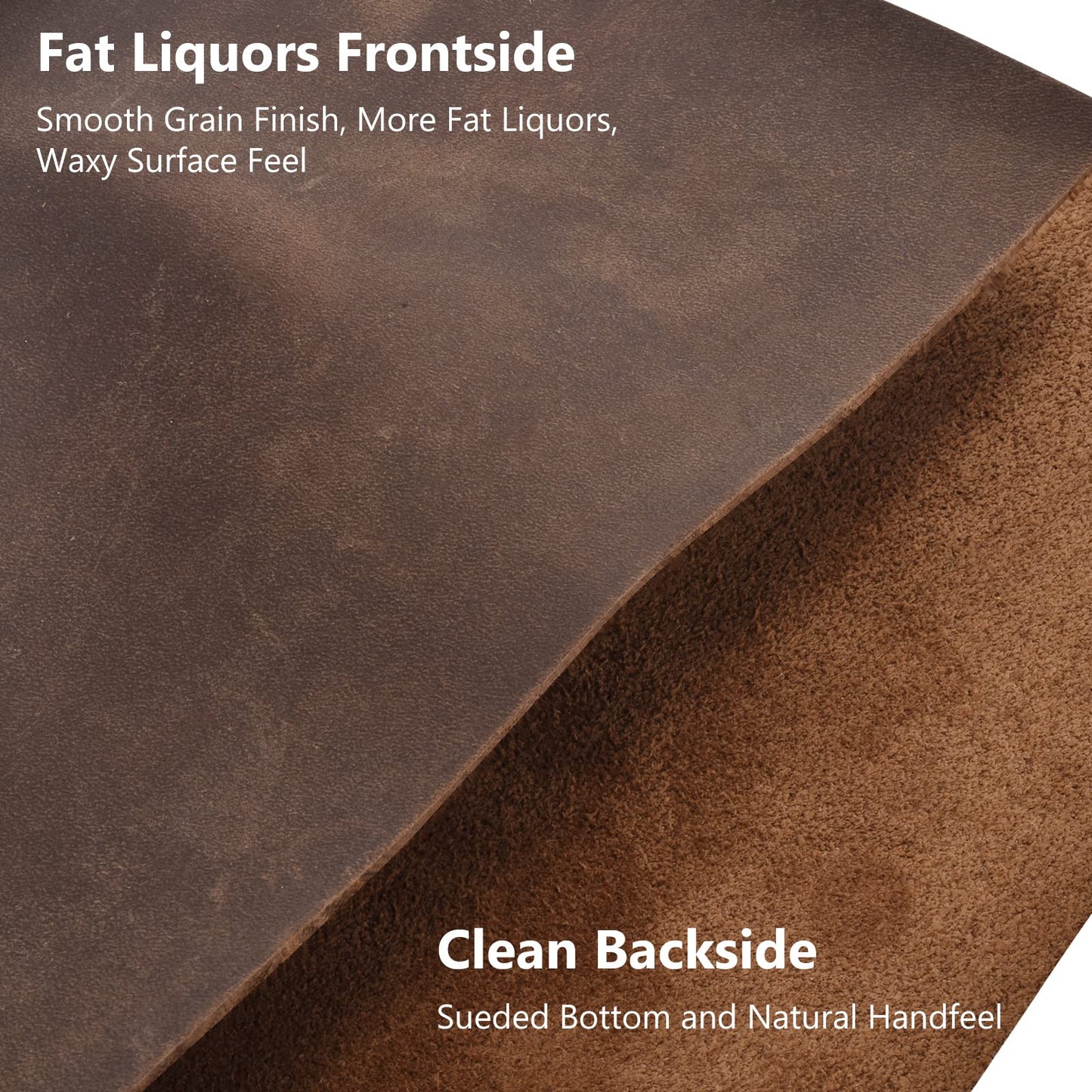 Genuine Leather Tooling Sheets 1.8-2.0MM Thick Full Grain Oil Tan Crazy Horse Cowhide Leather Sheets for Crafts Tooling Sewing Wallet Earring Hobby (Brown, 8"x12")