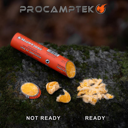 Procamptek Fast Fire Stick - Survival Fire Starting Tinder, New Fat Rope Stick Version, Best Firestarter for Emergency, Survival, Campfire, Bushcraft, and Hiking - Waterproof & Non-Toxic