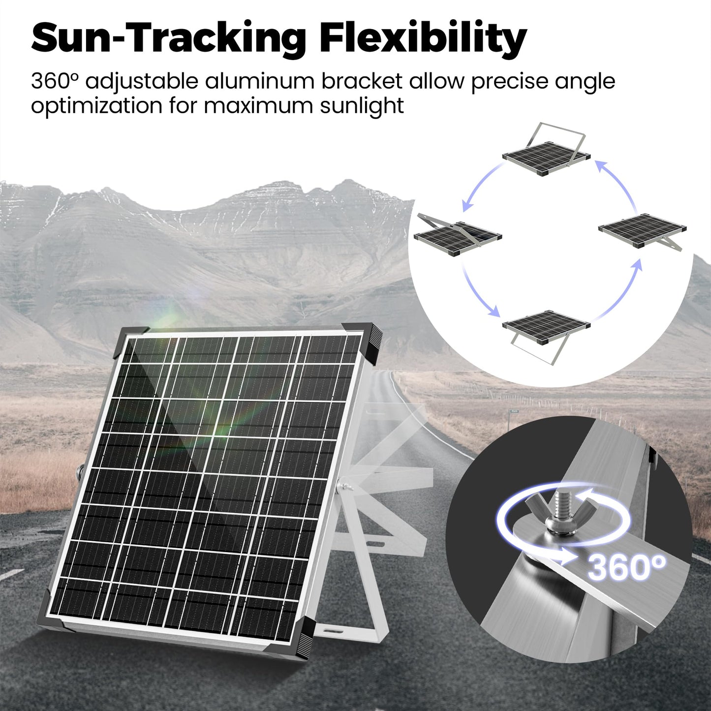 Voltset Solar Panel Kit 20W 12V, Solar Battery Trickle Charger Maintainer, Waterproof Solar Panel + Upgrade Charge Controller + Adjustable Mount Bracket for Boat RV Motorcycle Marine