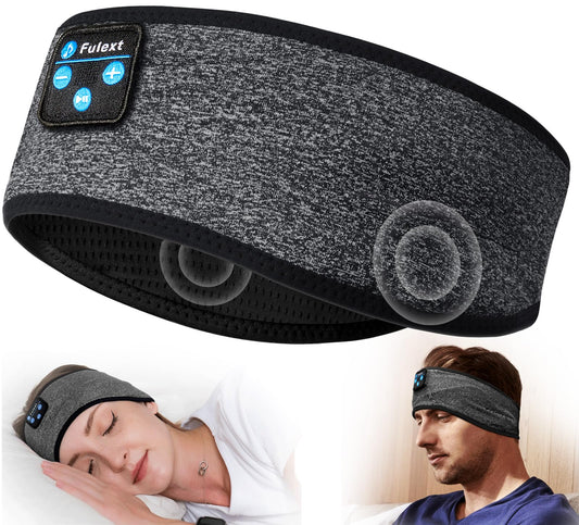 Fulext Sleep Headphones Bluetooth Headband,Sleeping Headphones Sports Headband, Long Time Play Sleeping Headsets with Built in Speakers Perfect for Workout,Running,Yoga