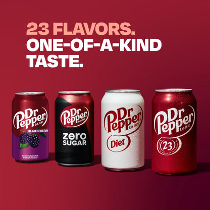 Dr Pepper Soda, 12 fl oz cans, 12 pack