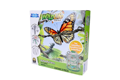 Uncle Milton Butterfly Farm Live Habitat - Observe Caterpillars Transform Into Butterflies, STEM Toy, Great Gifts for Boys & Girls Ages 6+