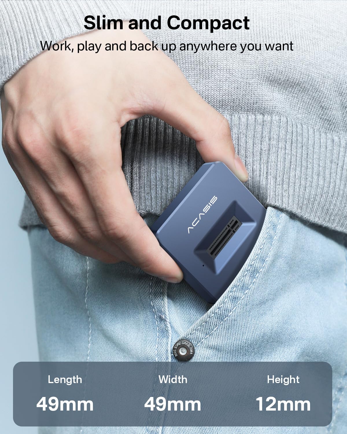 ACASIS M.2 NVMe & SATA to USB C Docking Station, NVME SSD Enclosure Adapter, USB 3.2 Gen 2(10 Gbps), Aluminium Alloy Housing, Support M.2 (M Key) NVMe and (B+M Key) SATA-Based SSD