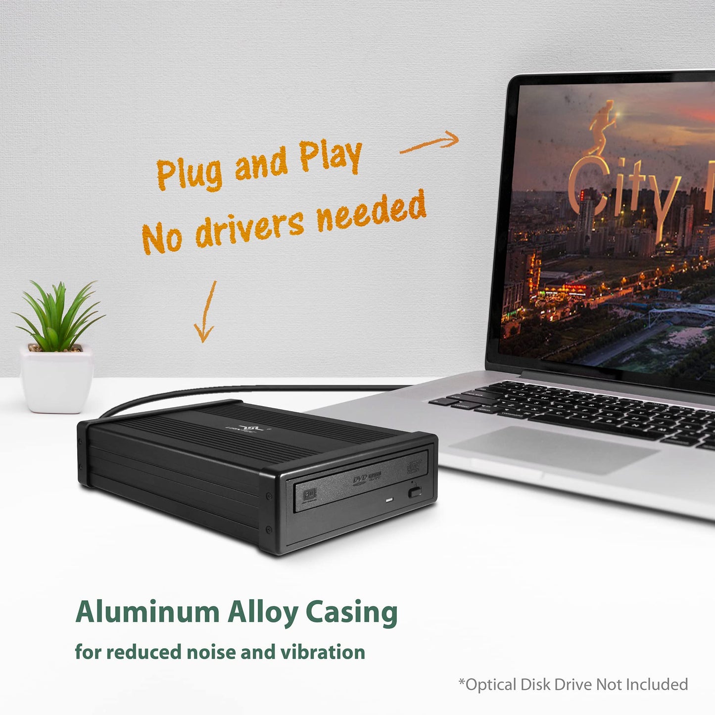 Vantec NexStar DX2 USB 3.0 External Enclosure Design for 5.25" Blu-Ray/CD/DVD SATA Drive, Second Generation of DX, No Drivers Needed, Aluminum Alloy (NST-540S3-BK)