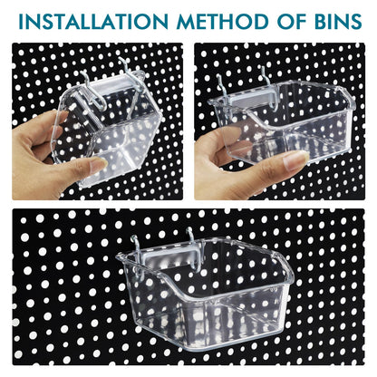 Daanxw 248PCS Pegboard Accessories Organizer Kit,1/8 and 1/4 inch Pegboard Hooks Assortment, Pegboard Bins, Metal Hooks for Hanging Storage (Transparent)