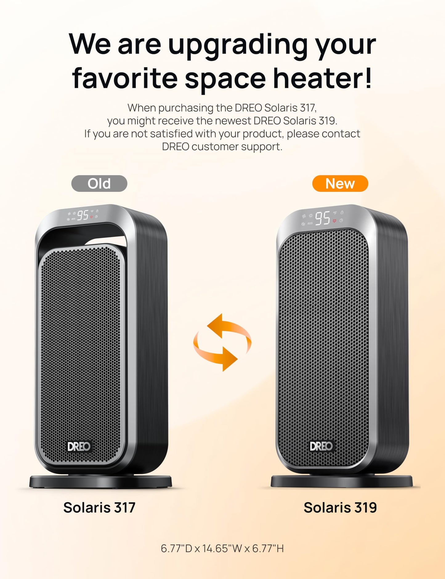 Dreo Quiet Space Heater, 1500W Portable Heaters for Indoor Use with Remote, 70° Oscillation, Fast and Safety Electric PTC Ceramic for Desk Office Bedroom, 12H Timer