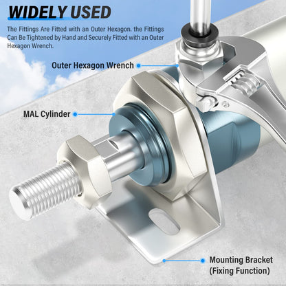 TAILONZ PNEUMATIC Male Straight 1/4 Inch Tube OD x 1/4 Inch NPT Thread Push to Connect Fitting PC-1/4-N2 (Pack of 10)