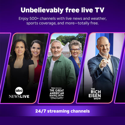 Roku Streaming Stick Plus 2025 - 4K & HDR Roku Streaming Device for TV with Voice Remote - Free & Live TV