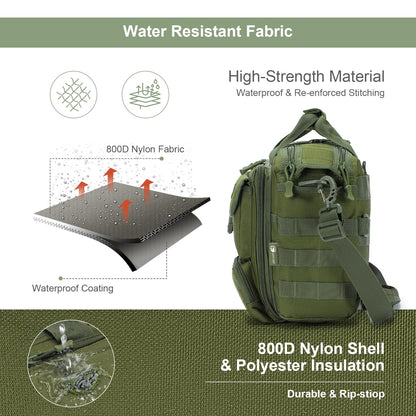 Stypos Tactical Messenger Bag, 14 Inch Tactical Briefcase for Man Military Laptop Bag Messenger Shoulder Bag Flight Bags for Pilots (Green)