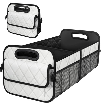 Deosk Trunk Organizer with 6 Pockets - Car Storage Accessory for SUVs, Minivans, and Trucks - 50L Waterproof Polyester (Medium, Beige)