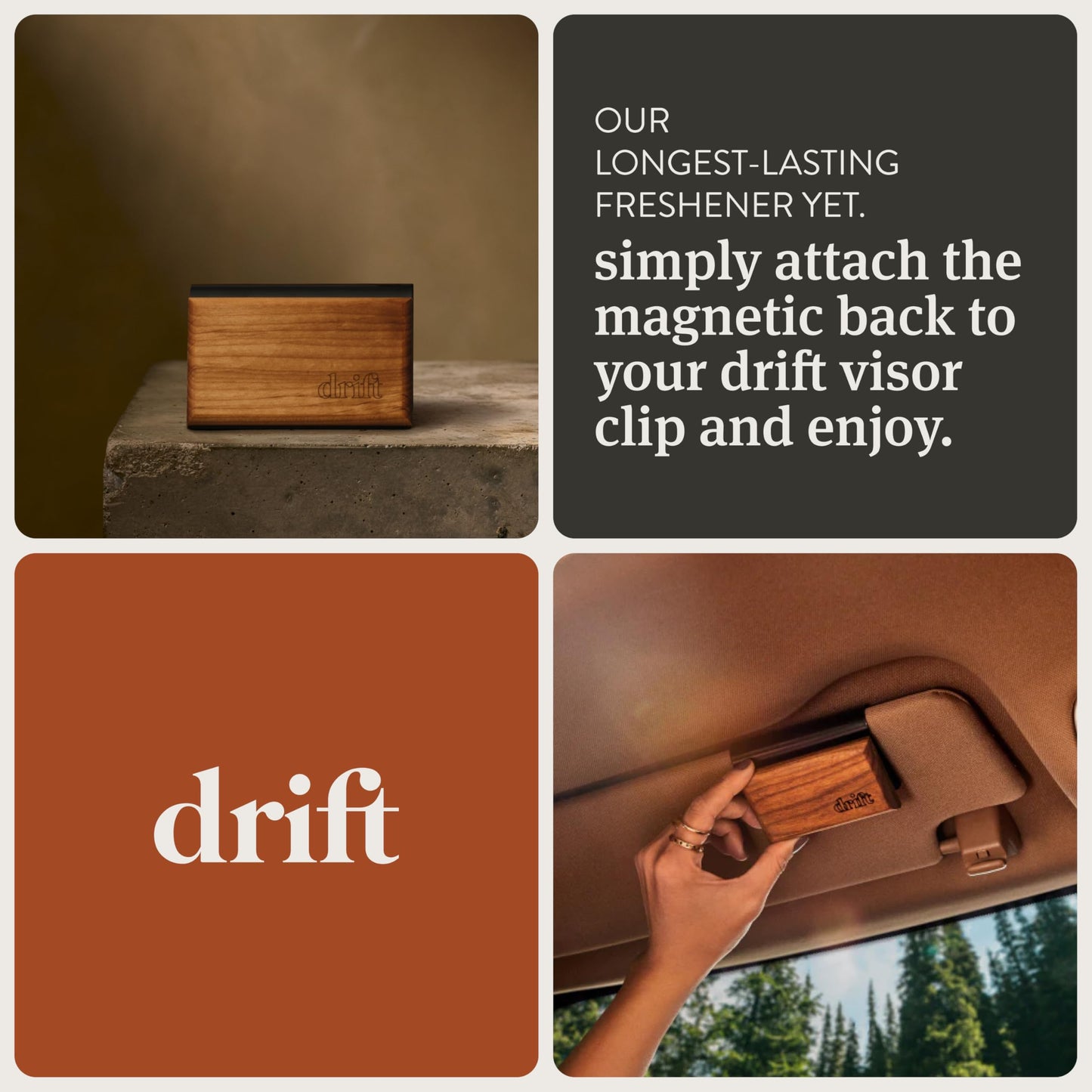 Drift Car Air Freshener - Wooden Deodorizer - Vehicle Odor Remover - Auto Scent Diffuser - Long-Lasting Car Freshening - Amber Scent Refill - Pack of 3 - NO CLIP INCLUDED