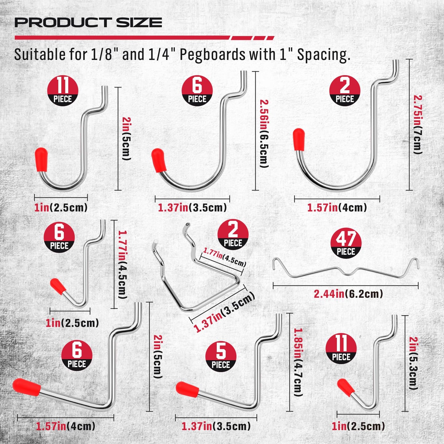 Ultimate 121-Piece Pegboard Hooks Set, Pegboard Accessories with Metal Hooks, Durable Peg Board Organizer Accessories, Pegboard Bins, Peg Board Tool Utility Hooks