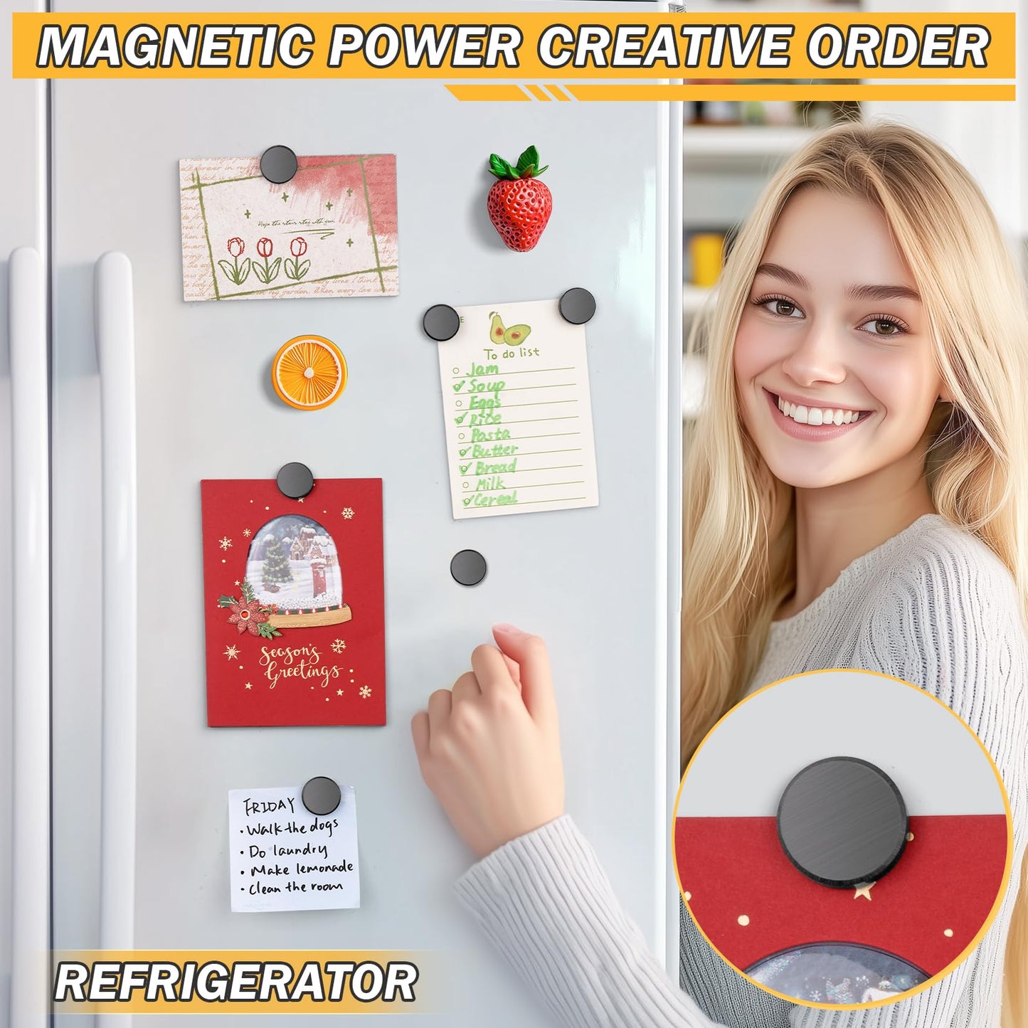 FINDMAG 20Pcs Magnets for Crafts with Adhesive Backing, Round Ferrite Craft Magnet with Adhesive Backing, Flat Ceramic Circle Magnets for Classroom, Building, Fridge, Office - 0.71" D X 0.12" H