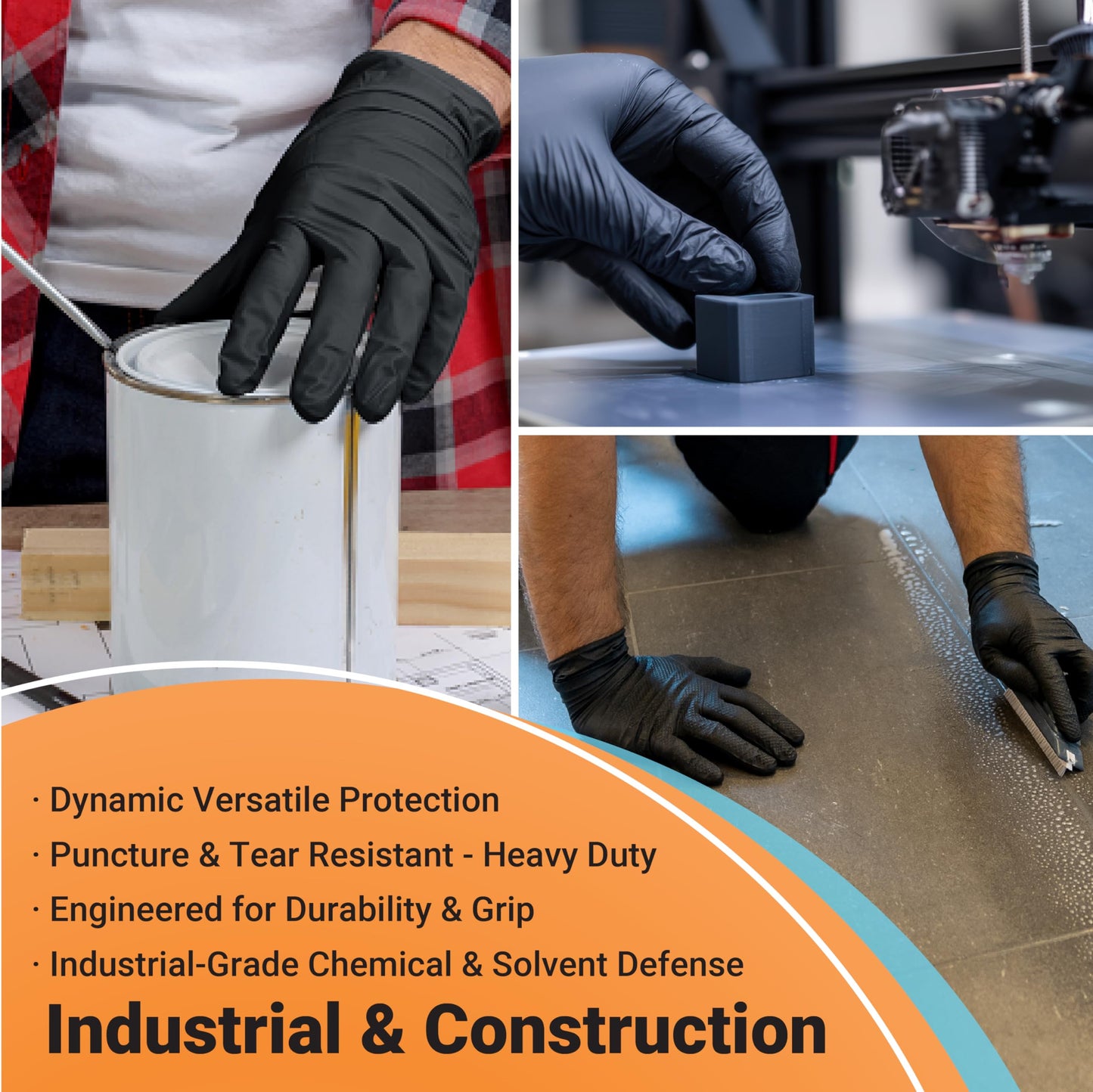 ASAP Thick Black Nitrile Gloves Disposable Latex Free - 6 Mil, Powder Free, Food Safe, Kitchen & Mechanic Gloves - Durable Rubber Cleaning Supplies (Small, 100 Count)