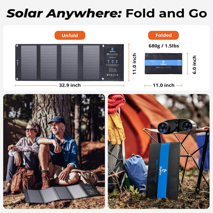 [Upgraded] BigBlue 3 USB Ports 28W Solar Charger(5V/4.8A Max), Portable Foldable Solar Panel for Camping, IP44 Waterproof, Compatible with iPhone 11/XS/XS Max/XR/X/8/7, iPad, Samsung Galaxy LG etc.